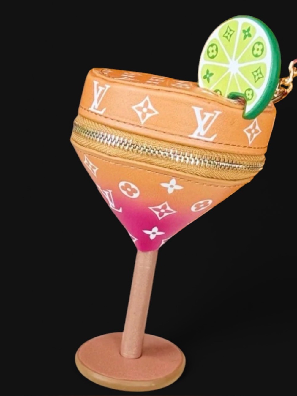 🍸👜 Martini bag charm 🔑🍋🟩